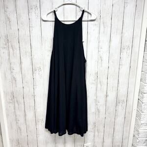 Torrid Dress Women Size 2 Black Ribbed Scoop Neck Spaghetti Strap Shift Midi